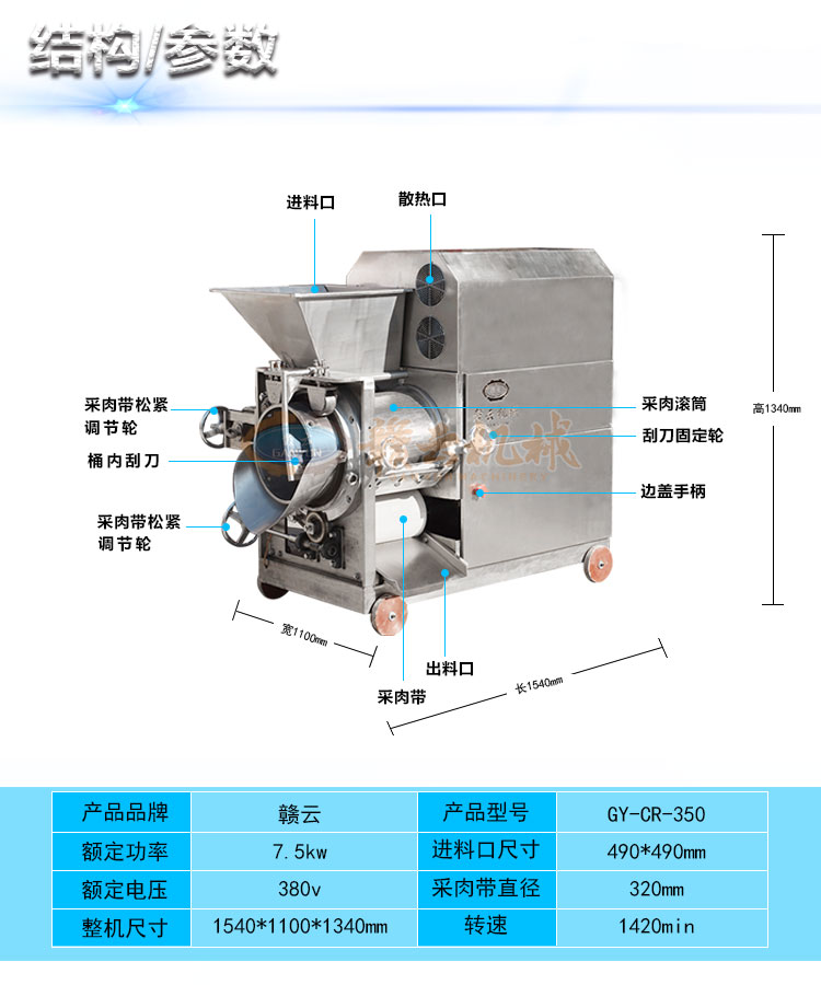 大型魚(yú)糜加工處理設(shè)備自動(dòng)分離魚(yú)刺機(jī)與魚(yú)肉采肉機(jī)(圖6)