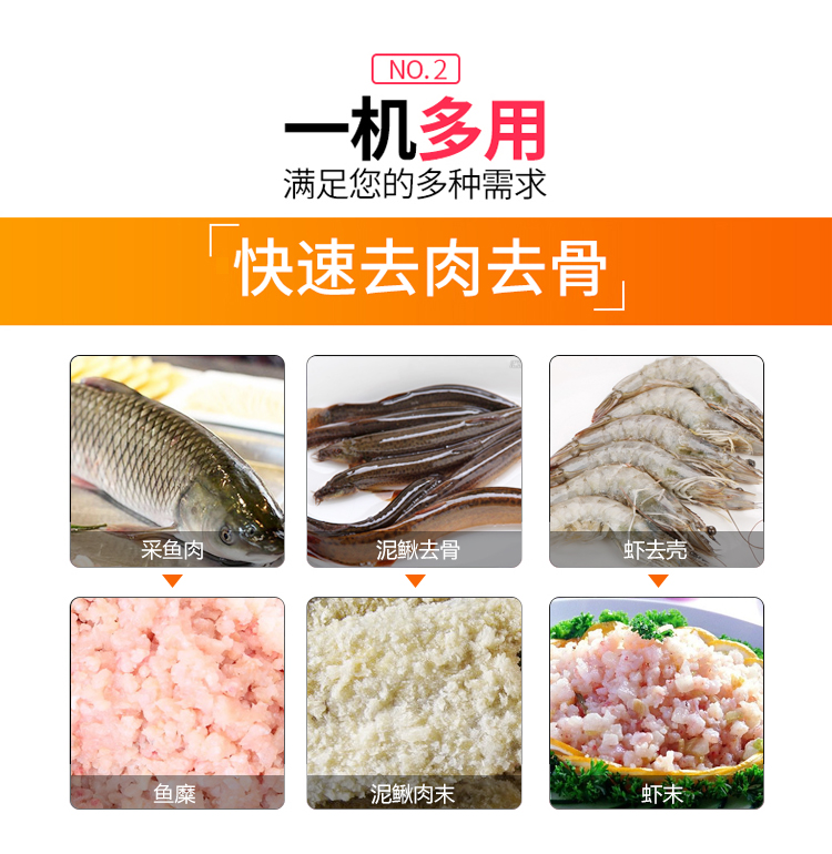 魚肉采肉機(jī)生產(chǎn)廠家全自動去魚刺魚皮魚骨的加工魚丸機(jī)(圖3)