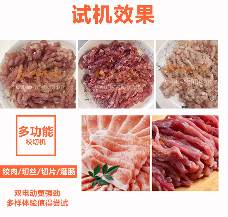 廣西四川廣東制作臘腸香腸設(shè)備 絞肉沫切肉片肉絲灌腸一體機(圖10)